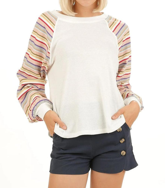 Candy Land Striped Sleeve Top