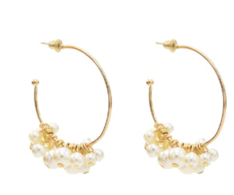 Pearl Hoop Earrings