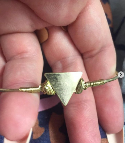 Crave Goldtone Wire-Wrapped Triangle Bangle