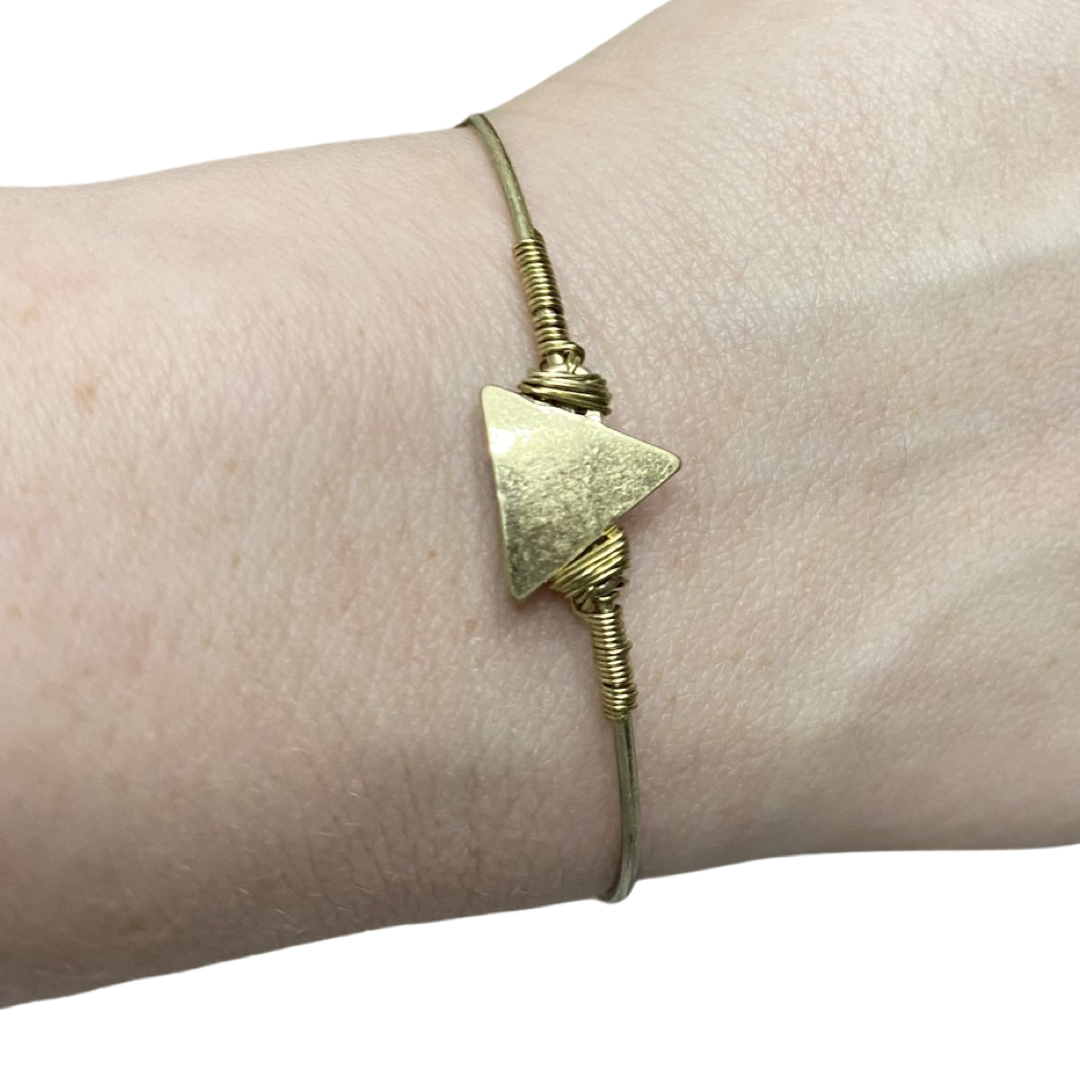 Crave Goldtone Wire-Wrapped Triangle Bangle