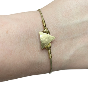 Crave Goldtone Wire-Wrapped Triangle Bangle