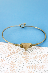 Crave Goldtone Wire-Wrapped Triangle Bangle